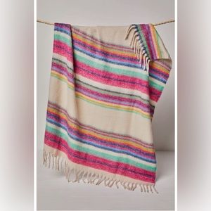 Free People Skye Stripe Blanket in Ivory